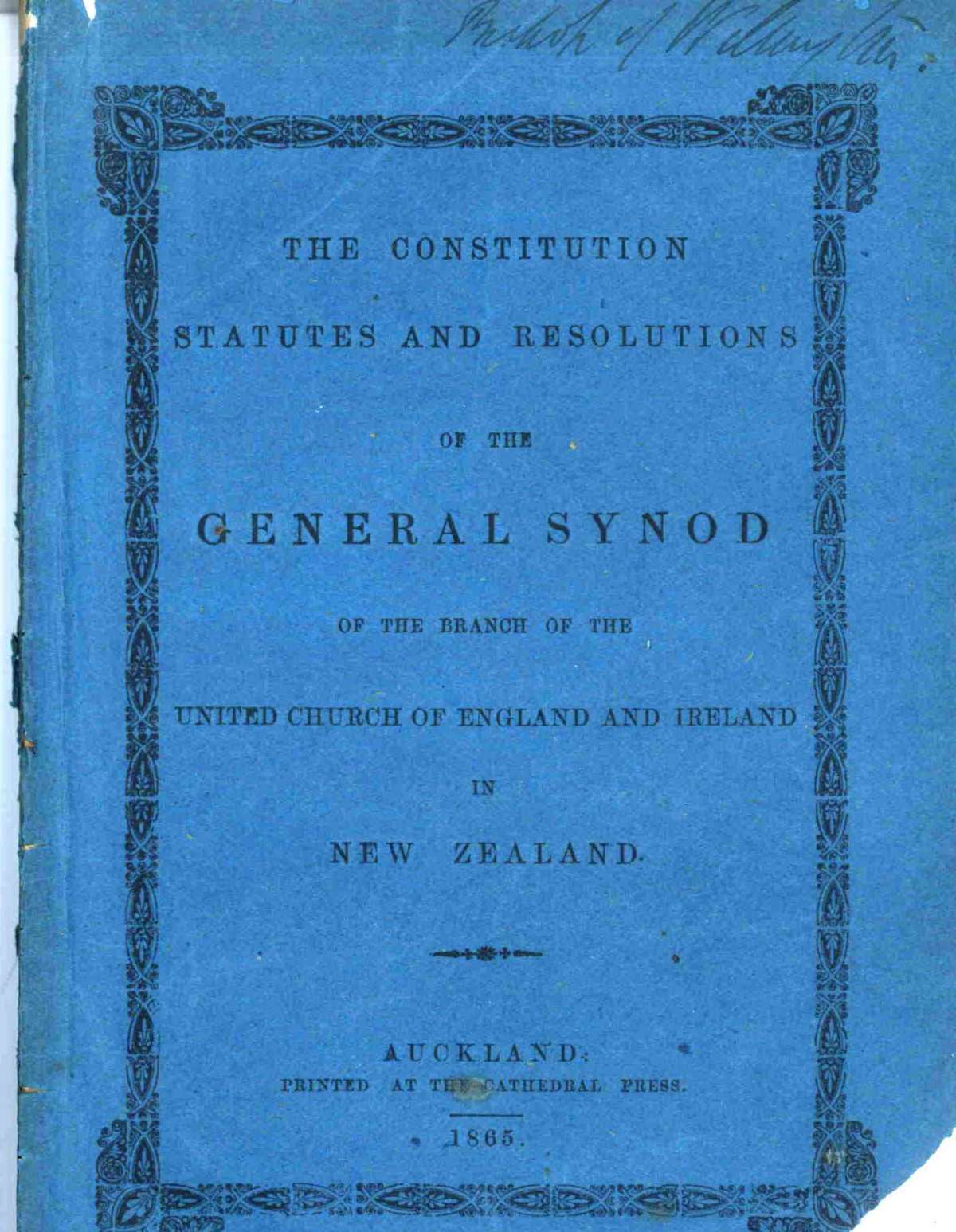 Front Cover for the General Synod proceedings in New Zealand