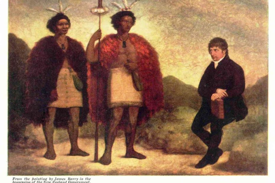 Painting of Rev Thomas Kendall, Hongi and Waikato.