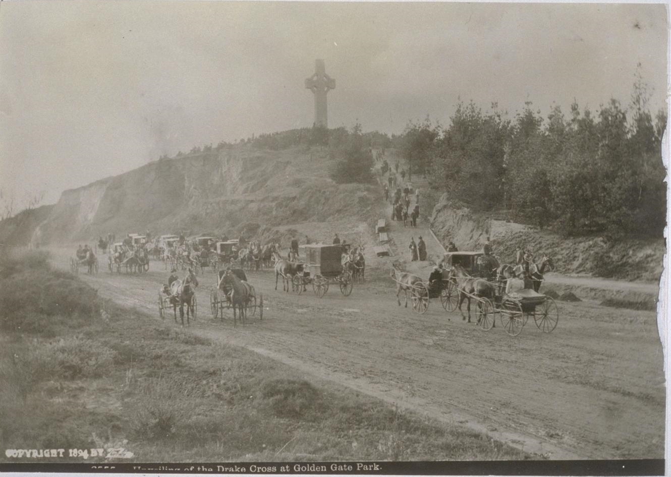 Unveiling of the Drake Cross at Golden Gate Park, 1894. 