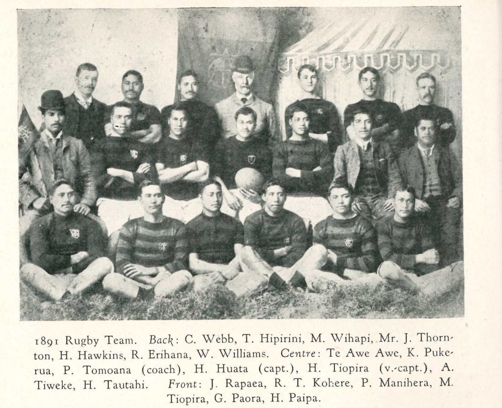 Rugby team from 1891, where Paraire Hēnare Tomoana was a coach at Te Aute College. 