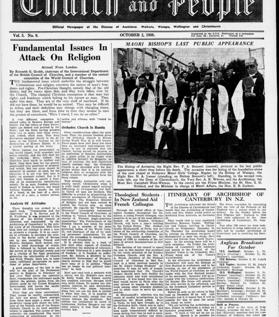 Screen shot of the Church Gazette, New Zealand