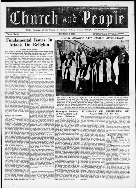 Screen shot of the Church Gazette, New Zealand