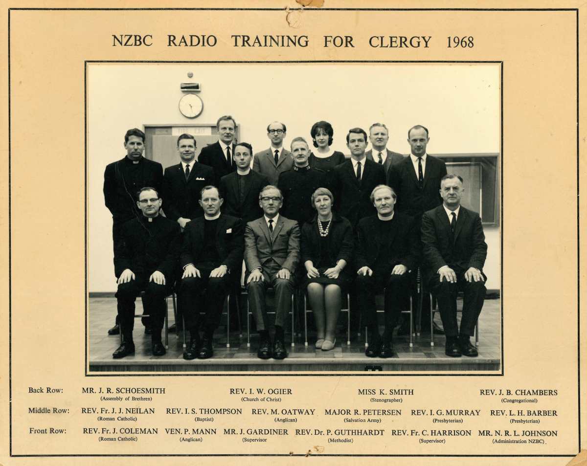 NZBC radio training for clergy, 1968, Archives reference: ANG 99-1-6